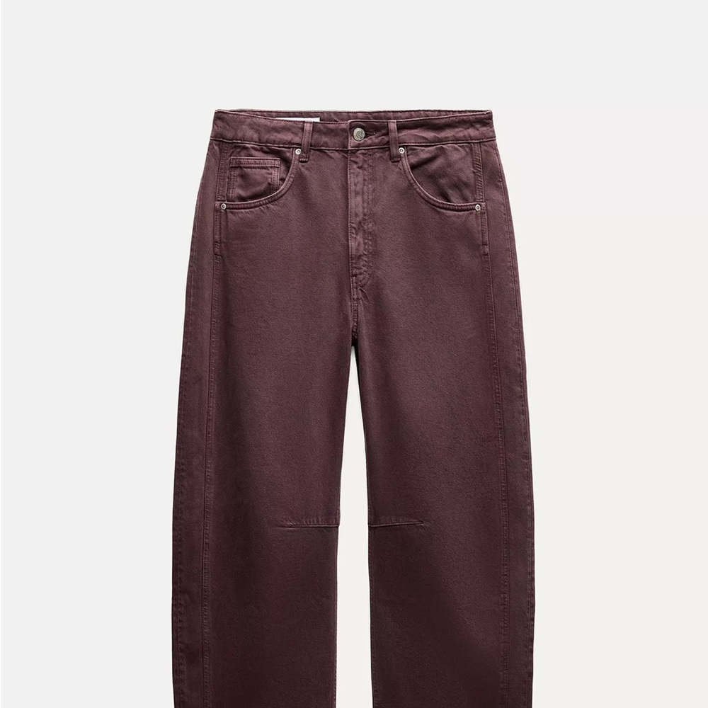 Zara Brown Relaxed Jeans High-Rise Fit